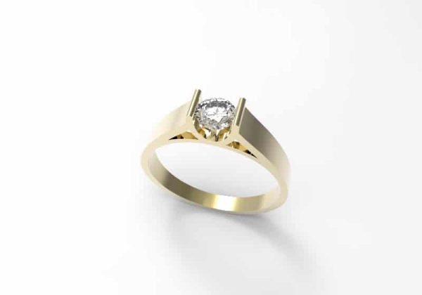 anillo de compromiso en oro afecto dorado