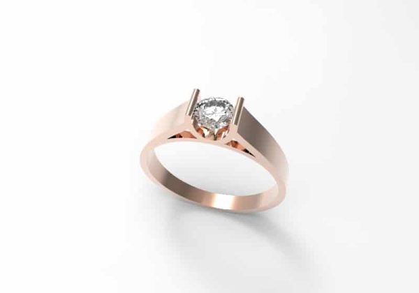 anillo de compromiso en oro afecto rosa