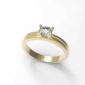 anillo de compromiso juntos dorado