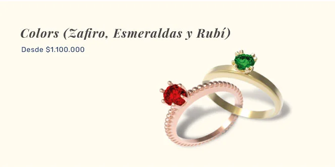 anillos de compromiso bogotá oro esmeralda